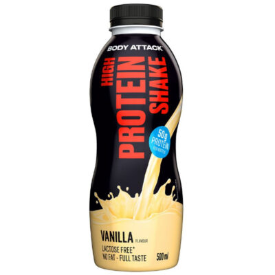 Body Attack High Protein Shake, 500ml Vanilla