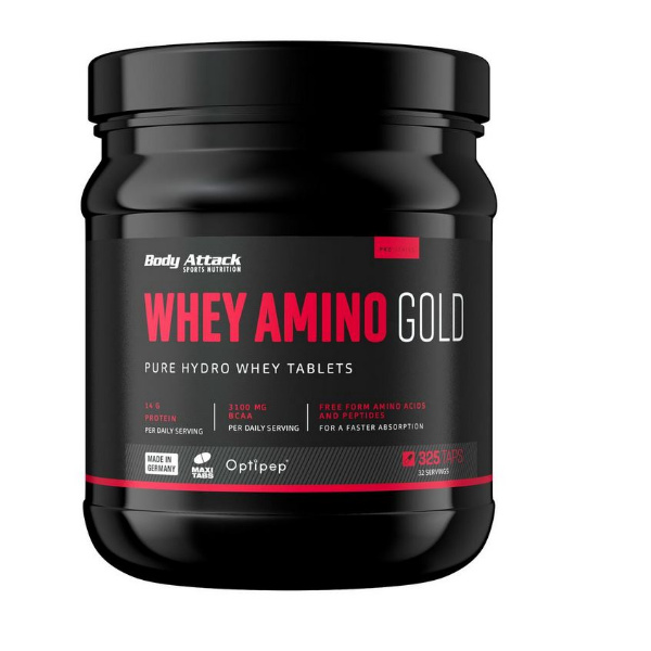 Body Attack Whey Amino Gold, 325 Tabs.
