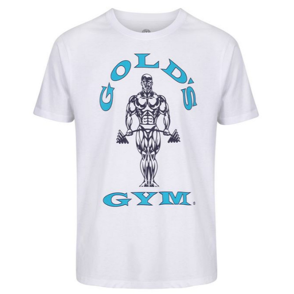 Golds Gym Muscle Joe T-Shirt, White/Blue S
