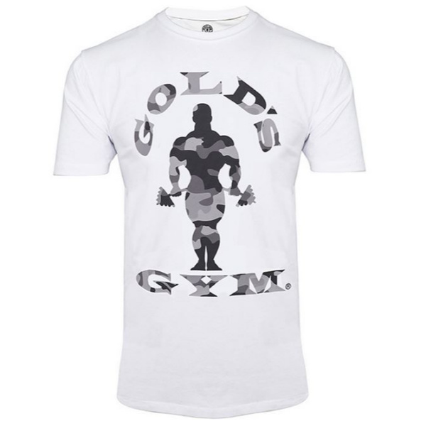 Golds Gym Camo Joe Printed T-Shirt, White S