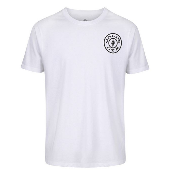 Golds Gym T-Shirt Logo Chest, White/Black S
