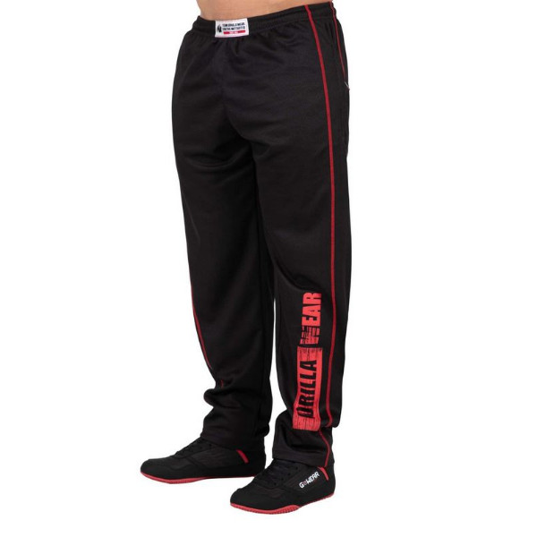 Gorilla Wear Wallace Mesh Pants, schwarz/rot L/XL