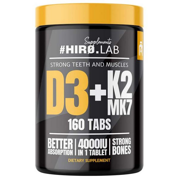 Hiro Lab Vitamin D3+ K2 MK7 4000 I.E, 160 Tabletten