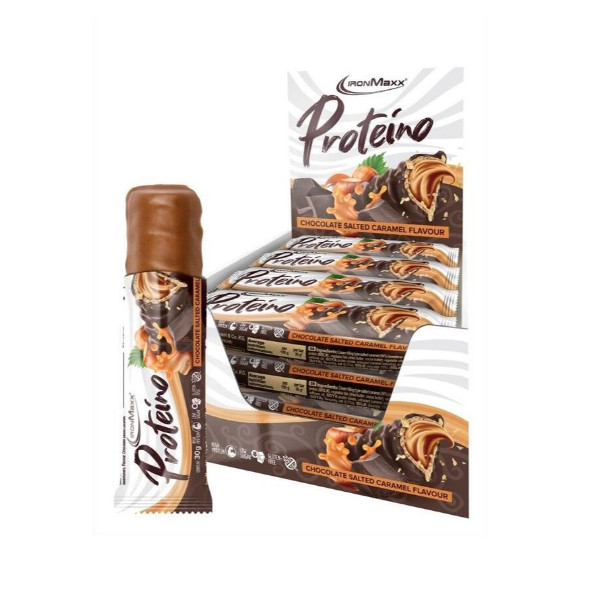 IronMaxx Proteino High Protein Waffelriegel 12 x 30g Riegel (Karton) Chocolate Salted Caramel