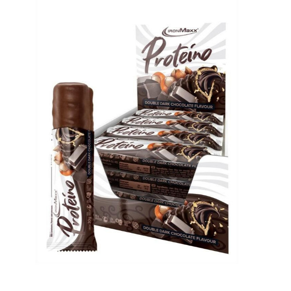 IronMaxx Proteino High Protein Waffelriegel 12 x 30g Riegel (Karton) Double Dark Chocolate (MHD: 02/26)