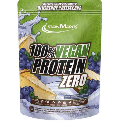 IronMaxx 100% Vegan Protein Zero, 500g Blueberry Cheesecake