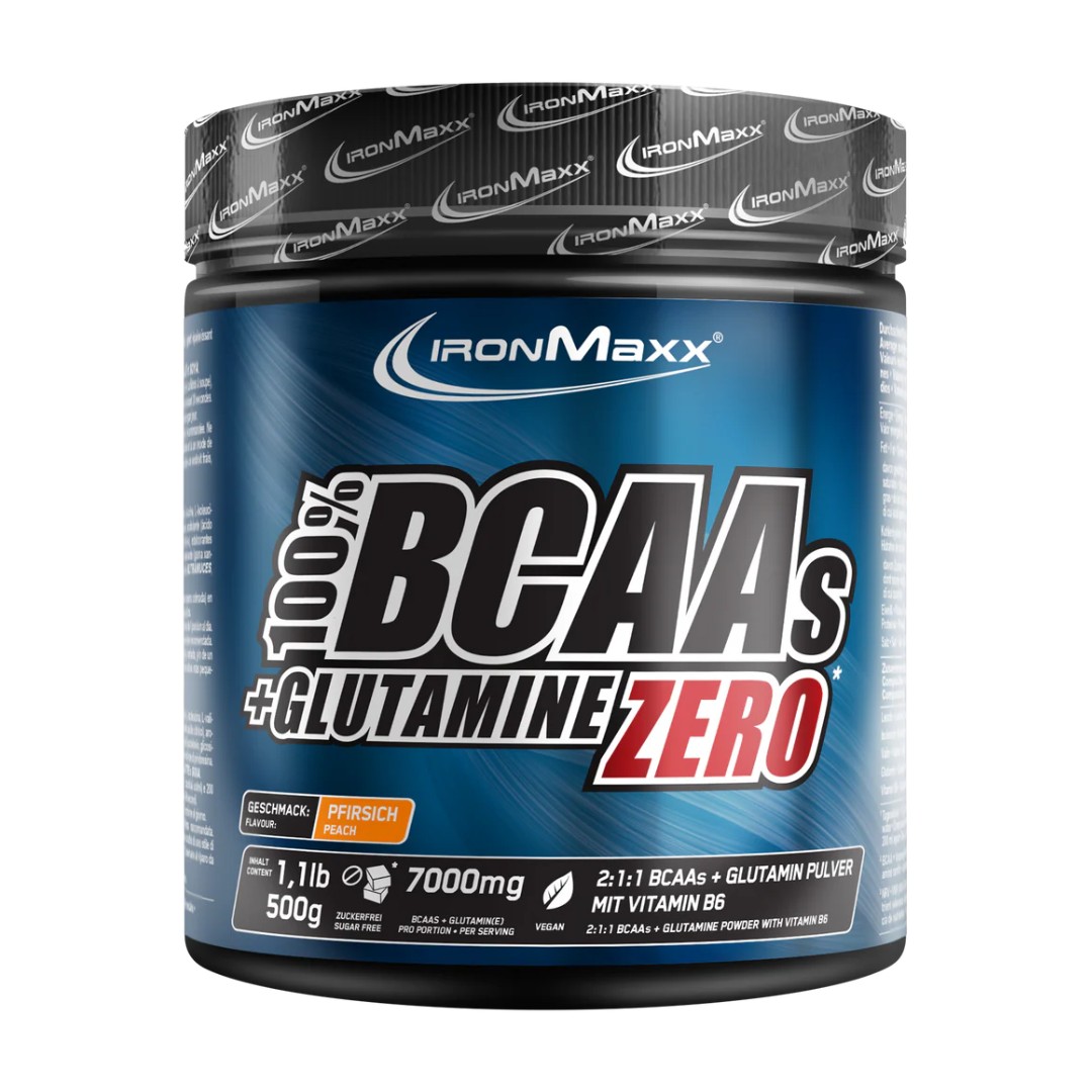 IronMaxx BCAAs + Glutamine Zero Pfirsich - 500g