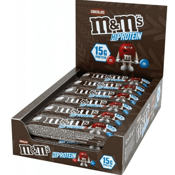 Mars M&M´s Hi Protein Bar Chocolate 12 x 51g Riegel (Karton)