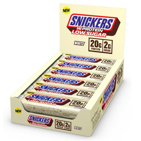 Snickers Hi Protein Low Sugar 12 x 57g Riegel (Karton) White Chocolate