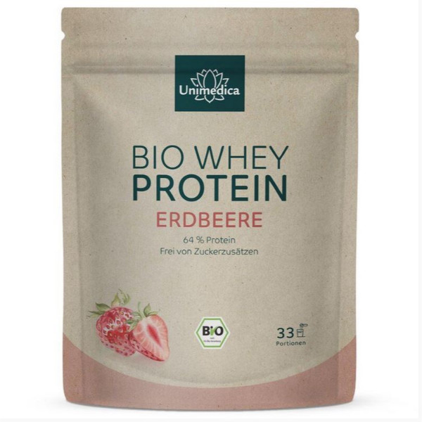 Unimedica Bio Whey Protein, 1000g Erdbeere