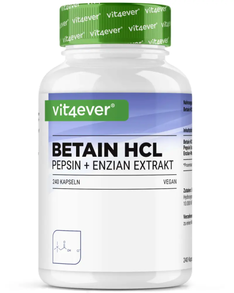 Vit4ever Betain HCL, 240 Kapseln