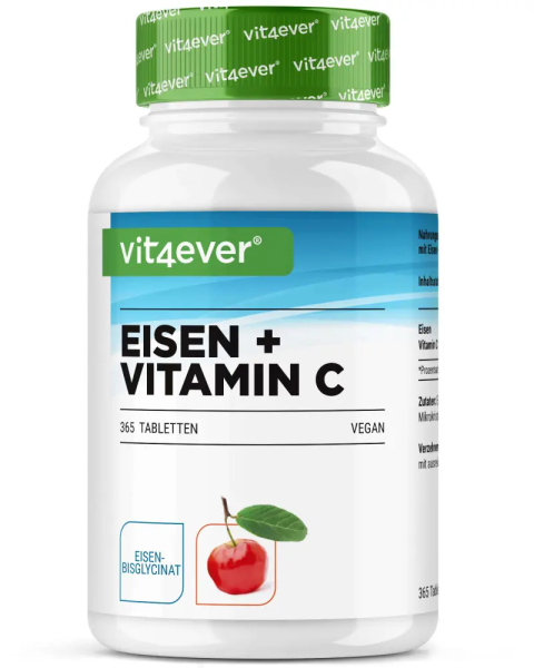 Vit4ever Eisen + Vitamin C, 365 Tabletten