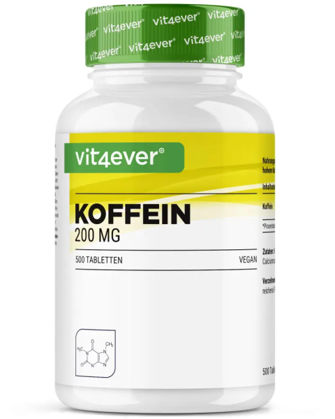Vit4ever Koffein XXL 200mg, 500 Tabletten