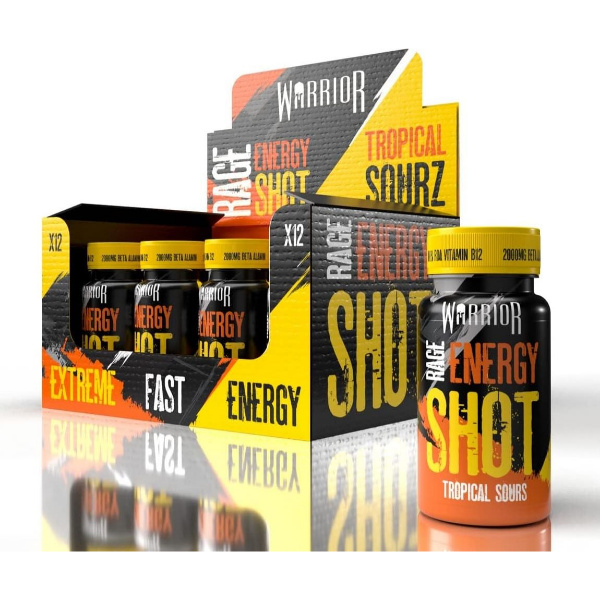 Warrior Rage Energy Shot, 60ml Tropical Sourz