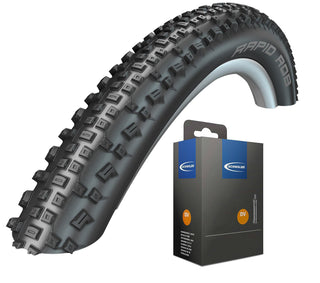 Schwalbe Reifen Rapid Rob Schwarz / Schwarz/Weiß 26″ 27,5″ 29″ – Schwarz / 27,5″ | 27,5 x 2,25 | 57-584 / DV | Dunlopventil