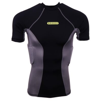 BADASS POWER Jugend 3 Pad Shirt - schwarz-grau Gr. YL