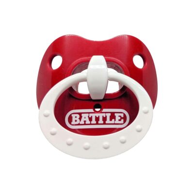 BATTLE Oxygen Football Mundstück mit Lippenschild Limited Edition Binky rot-weiß