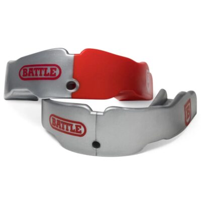 Battle Youth Football Mundschutz 2-Pack inkl. strap - grau-rot