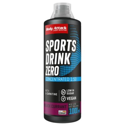 Body Attack Sports Drink Zero 1000ml Schwarze Johannisbeere