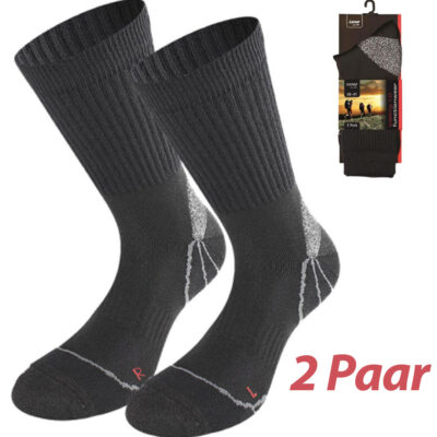 Lenz - 2 Paar - funktionelle Wander- Trekking - Outdoorsocken - 3D Stricktechnik  - schwarz