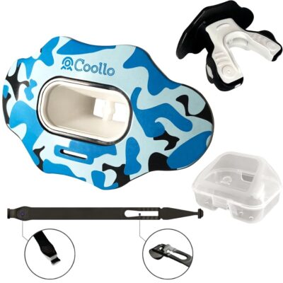 Coollo Mouthguard Lip Guard - blau camouflage mit Box
