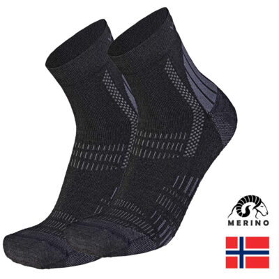 Wapiti - Merino TREK Outdoor- Sport- Wandersocken, BLACK Performance