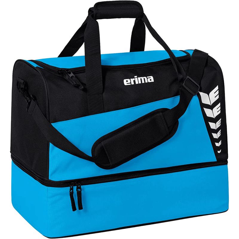 Erima Six Wings Sporttasche mit Bodenfach S Curacao / Schwarz