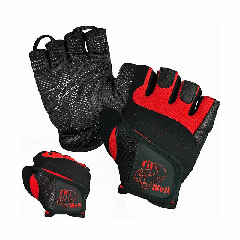 FitWelt Fitnesshandschuhe Light F1 Rot L