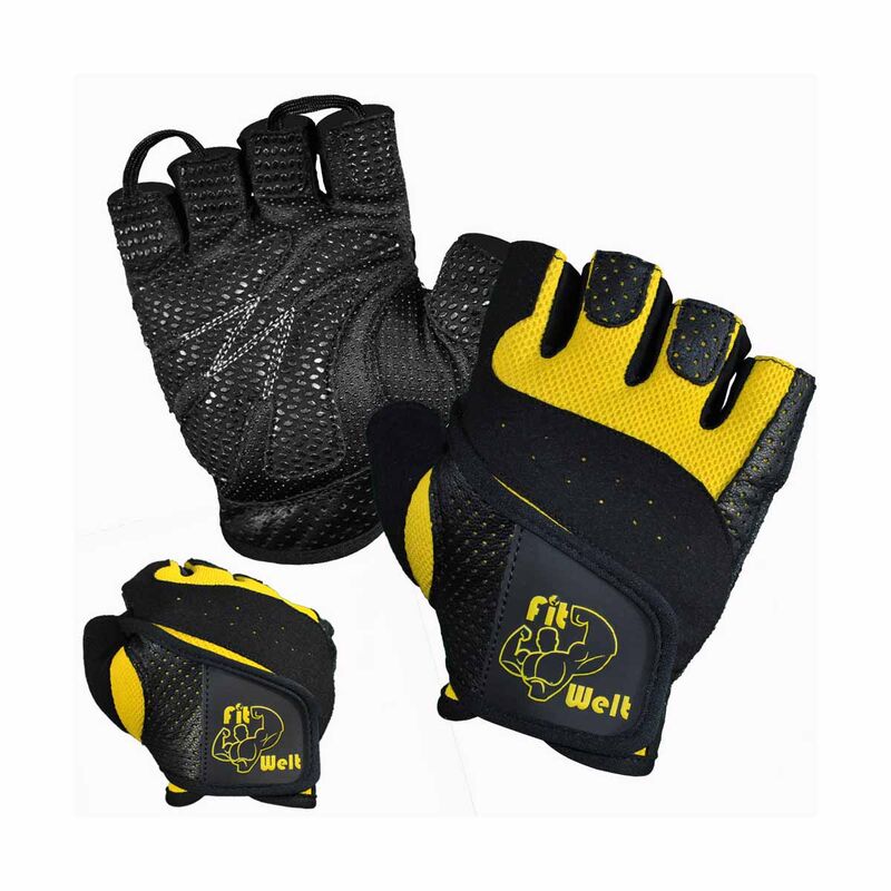 FitWelt Fitnesshandschuhe Light F2 Gelb S