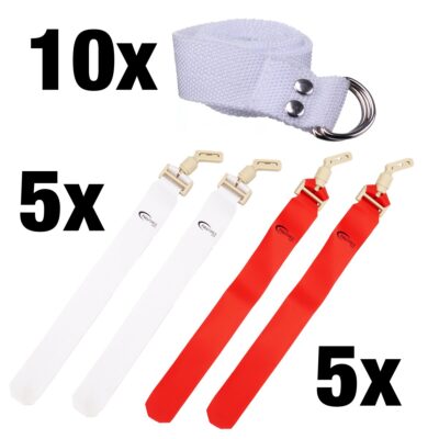 Full Force POPFLAG Flagfootball Set, 10 Gürtel mit 10 Flag Sets - weiß/rot