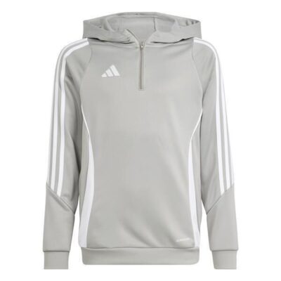 adidas Tiro 24 Half Zip Hoodie Kinder grau/weiß 128