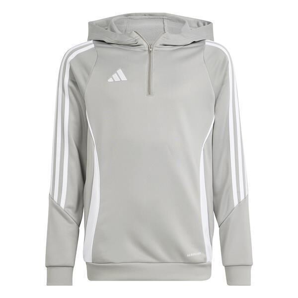 adidas Tiro 24 Half Zip Hoodie Kinder grau/weiß 164