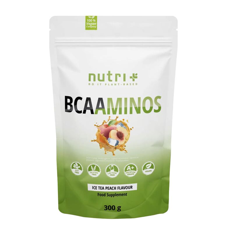 MHD 03/2026 Nutri+ BCAAminos Pulver 300g Eistee-Pfirsich