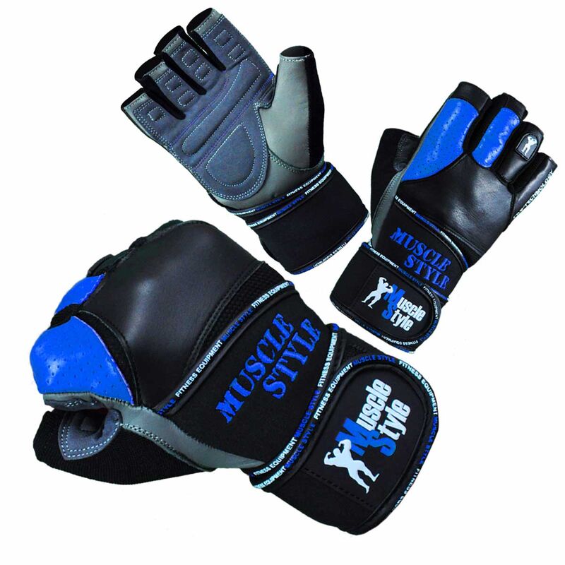 MuscleStyle Pro Technology Blau Fitnesshandschuhe XL