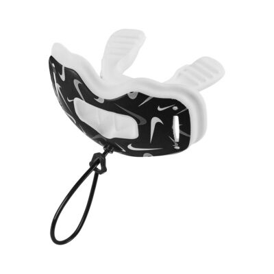 Nike Alpha Lip Protector Mouthguard + quick release Strap - weiß-grau