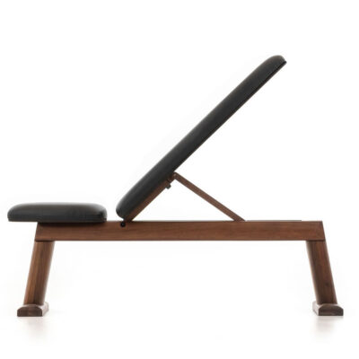 NOHrD WeightBench Nussbaum Hantelbank Echtleder Schwarz