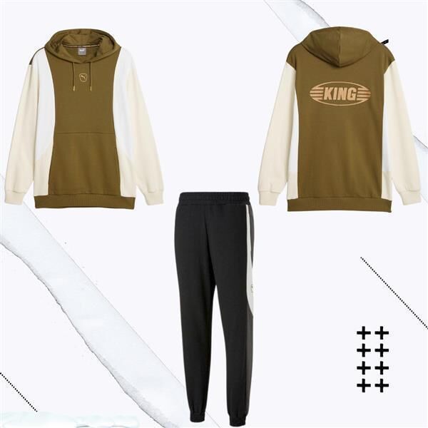 Puma King Kollektion Set Olive drab-aplpine snow L schwarz/grau XXXL