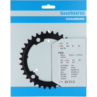 SHIMANO Kettenblatt FC-RS510 34 Zähne Schwarz