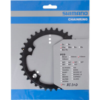 SHIMANO Kettenblatt FC-RS510 36 Zähne Schwarz