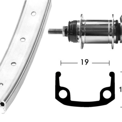 Winora H-Rad 20x1.75RB-Nabe Shim.1-Gang 36 L Alu-Kastenfelge silb./matt.Zinkspeichen