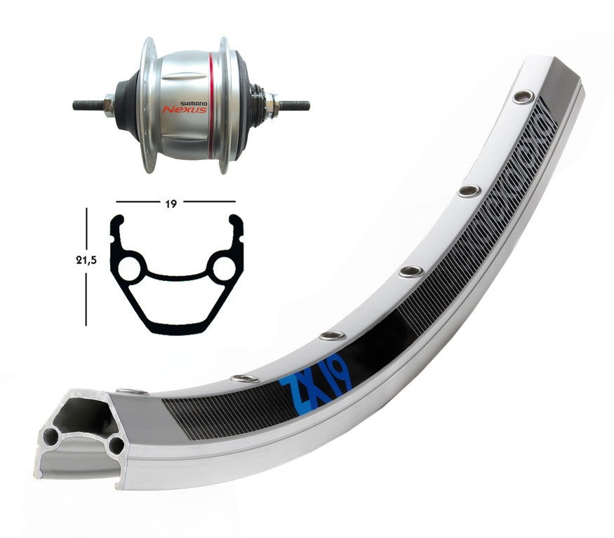 Winora H-Rad 28x1.75 o.RT Shim.8-G.Starr 36L Exal ZX 19 silber.Niro-Spei.