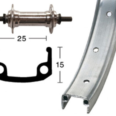 Winora V-Rad 24x1.9Alunabe silber Starr 36L Alu-Kastenfelge silber Zink-Spei.