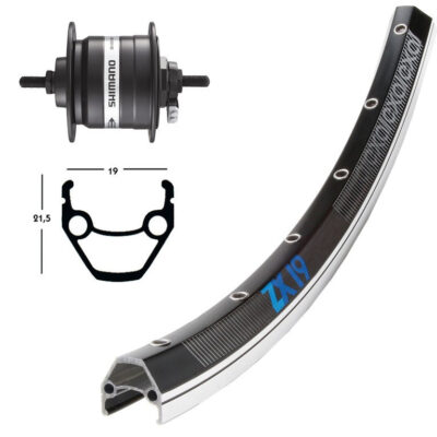 Winora V-Rad 26X1.75Nabend.DHC3003 sz.Starr 36L Exal ZX 19 schw./silb.Niro-Spei.