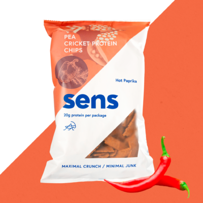 SENS Proteinchips mit Grillenpulver - Hot Paprika (80g)