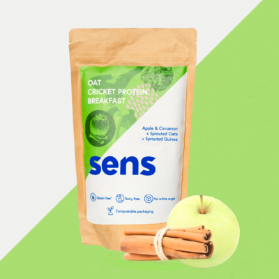 SENS Frühstück mit Haferflocken und Grillenpulver - Apfel & Zimt (400g)