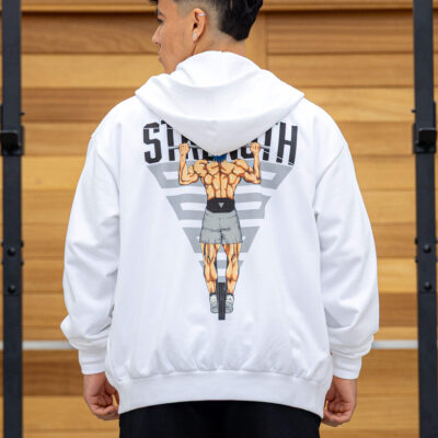 Anime Oversized Zip Hoodie Strength