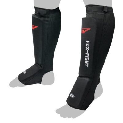 FOX-FIGHT 1 Paar B7 Spann- Schienbeinschutz elastisch M - schwarz
