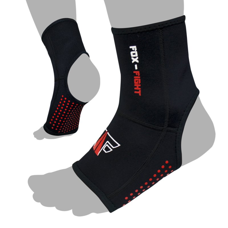 FOX-FIGHT Knöchelschutz Bandage Antirutsch Neoprene S/M - schwarz
