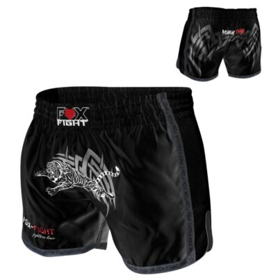 FOX-FIGHT TIGER Thai Shorts aus Satin XS schwarz