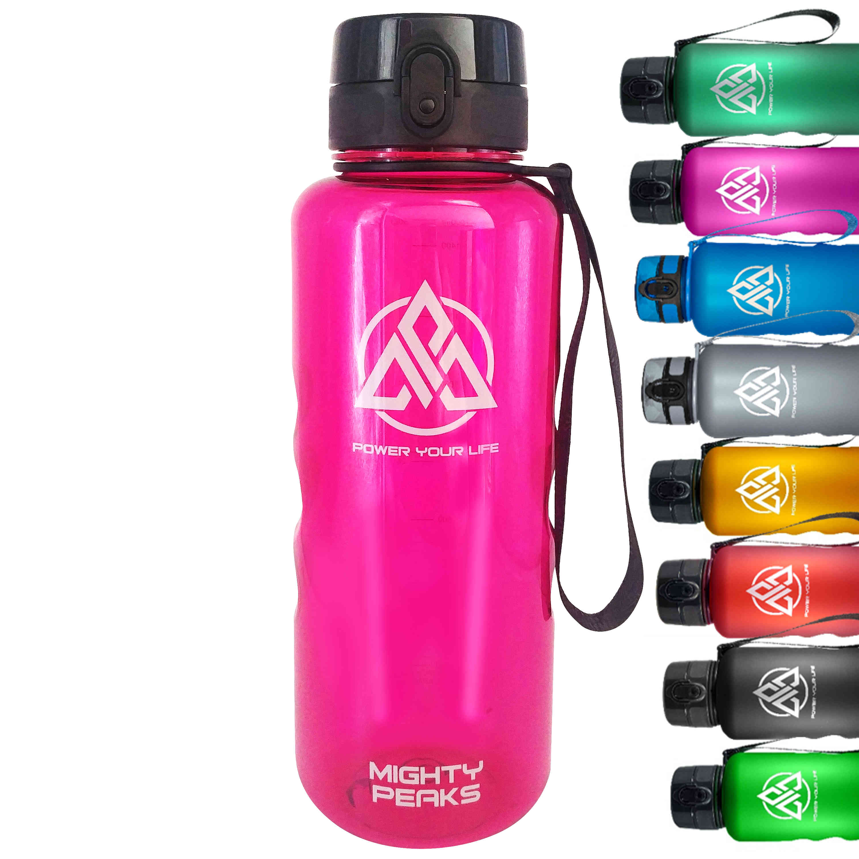 Trinkflasche mit Fruchtsieb und Tragescheschlaufe - 1500ml / Crystal Fuchsia - Flaschen